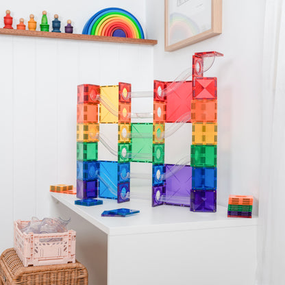 Connetix Magnetic Tiles 134-Piece Super Ball Run Pack