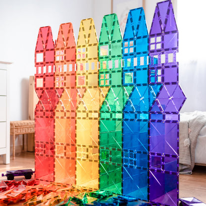 Connetix Rainbow Mega Pack Magnetic Tiles, 212 Pieces