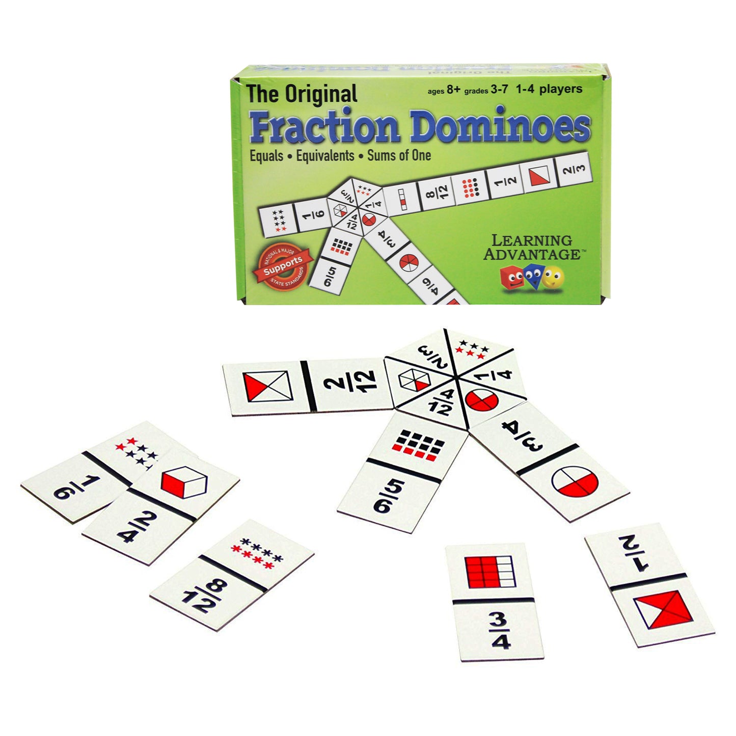 Learning Advantage Original Fraction Dominoes - Educational Math Game