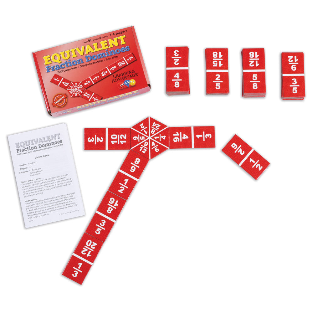 Learning Advantage Colorful Fraction Dominoes - Educational Math Game