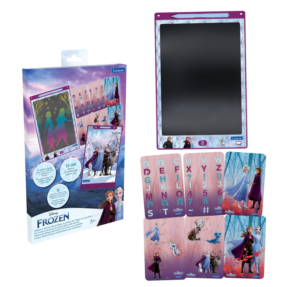 ArtZone Multicolor 11'' E-Ink Learning Tablet with Stencils - Frozen Theme