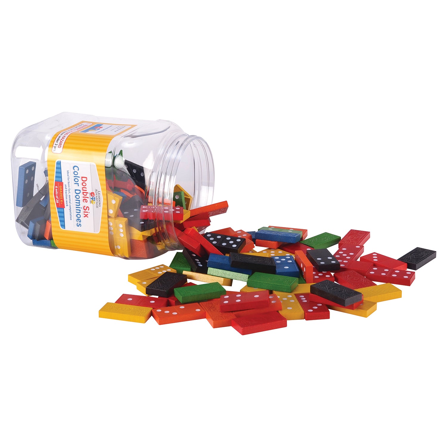 Learning Advantage Double Six Colorful Dominoes Set - 168 Pieces