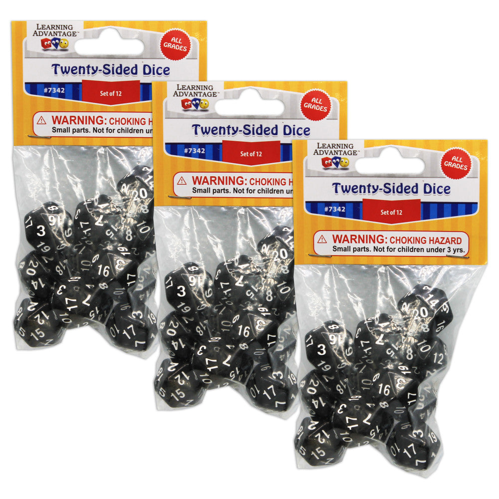 Learning Advantage 20-Sided Polyhedra Dice - Multipack of 36