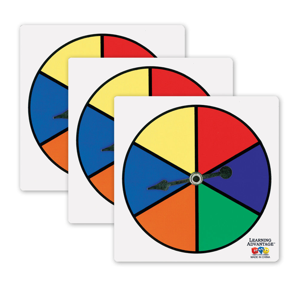 Learning Advantage Vibrant Six-Color Spinners - Educational Toy Set of 15