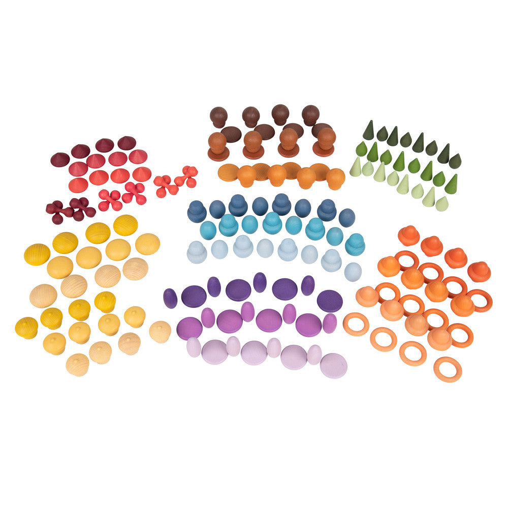 TickiT Wooden Treasures Starter Set - Colorful Beechwood Shapes