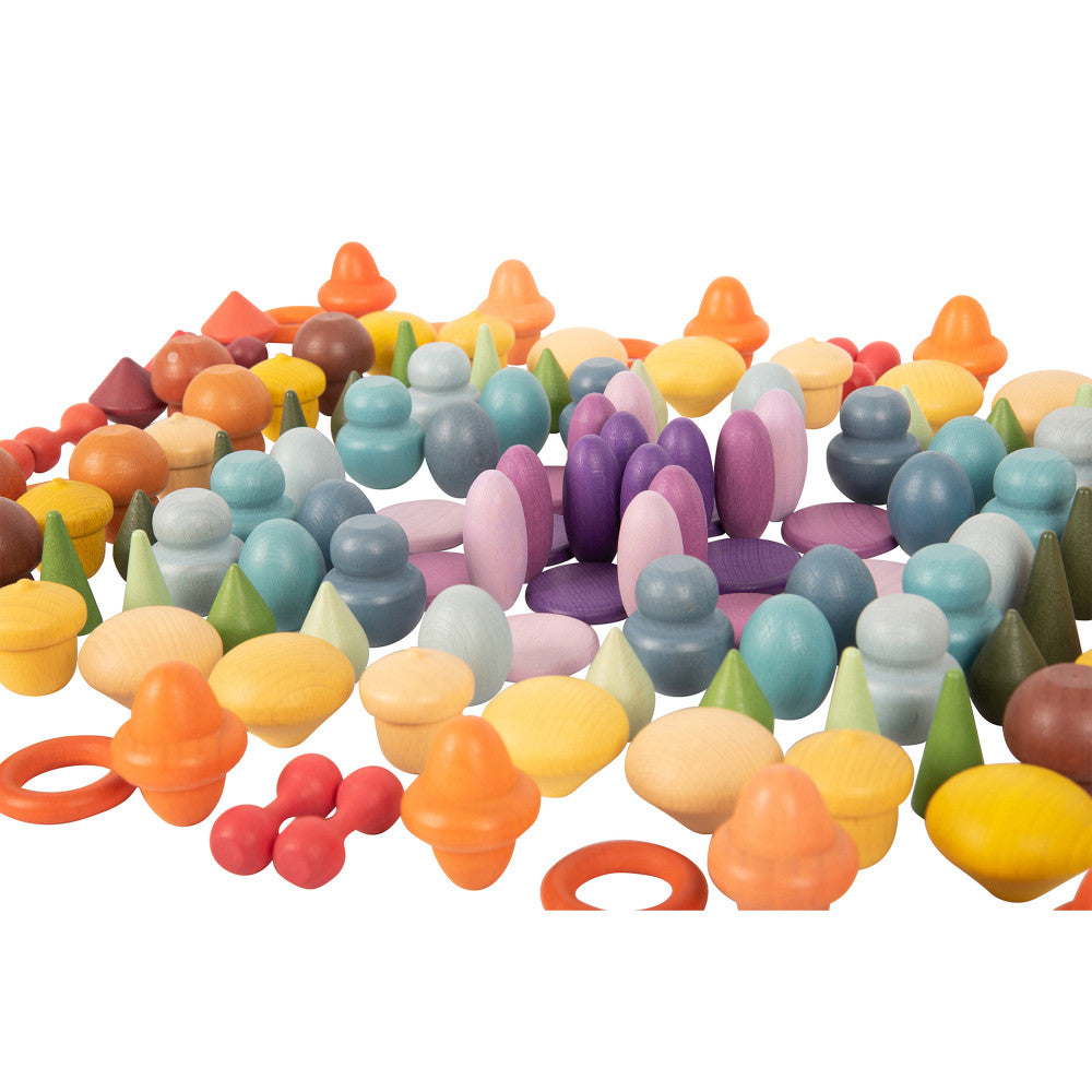 TickiT Wooden Treasures Starter Set - Colorful Beechwood Shapes