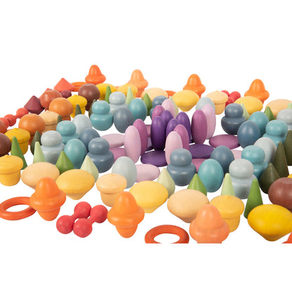 TickiT Wooden Treasures Starter Set - Colorful Beechwood Shapes