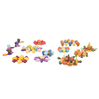 TickiT Wooden Treasures Starter Set - Colorful Beechwood Shapes