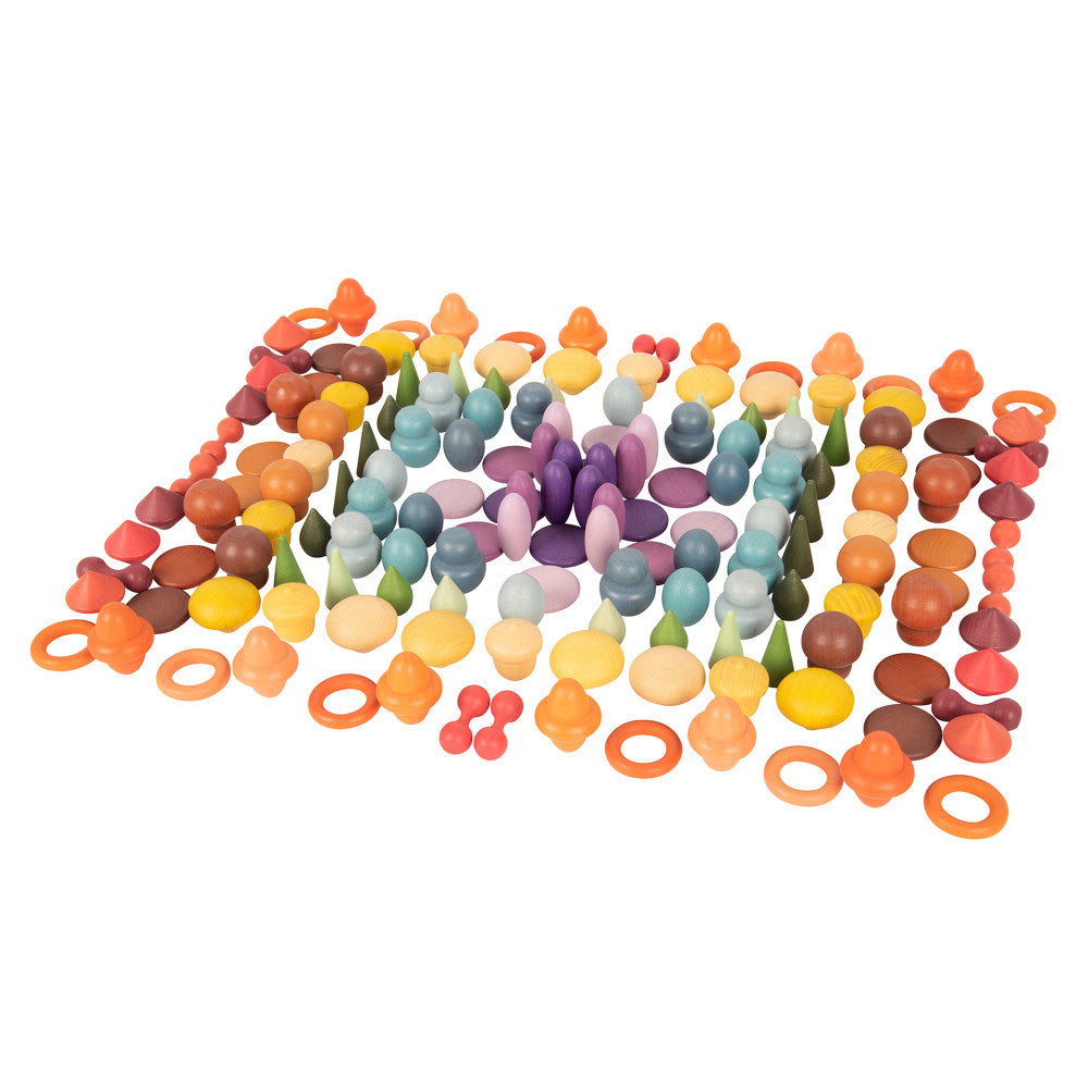 TickiT Wooden Treasures Starter Set - Colorful Beechwood Shapes