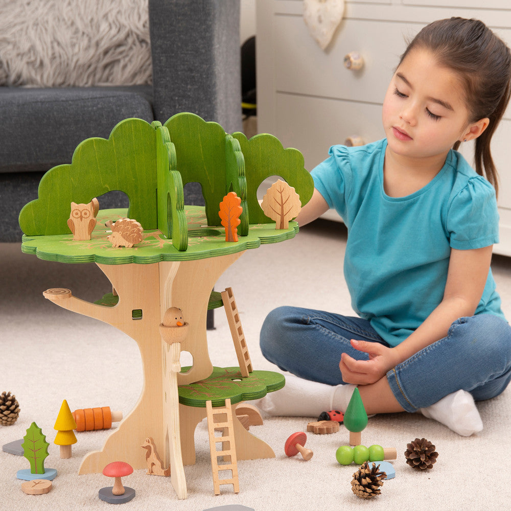 TickiT Woodland Trail Treehouse Wooden Playset