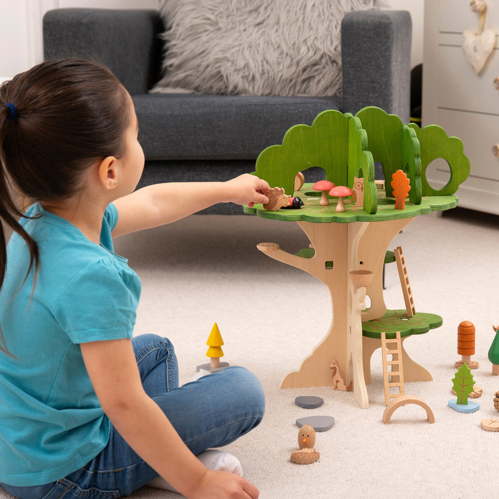 TickiT Woodland Trail Treehouse Wooden Playset