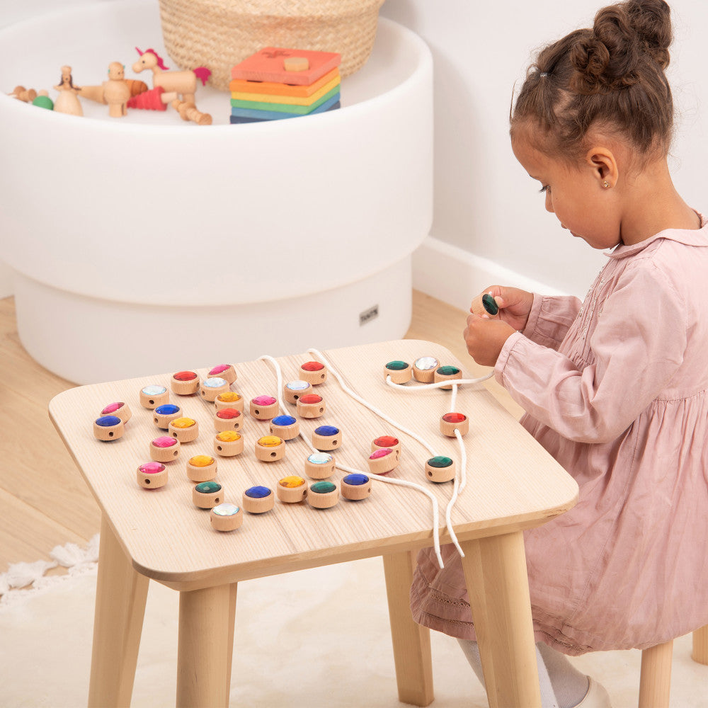 TickiT Wooden Lacing Jewels - Colorful Fine Motor Skill Toy