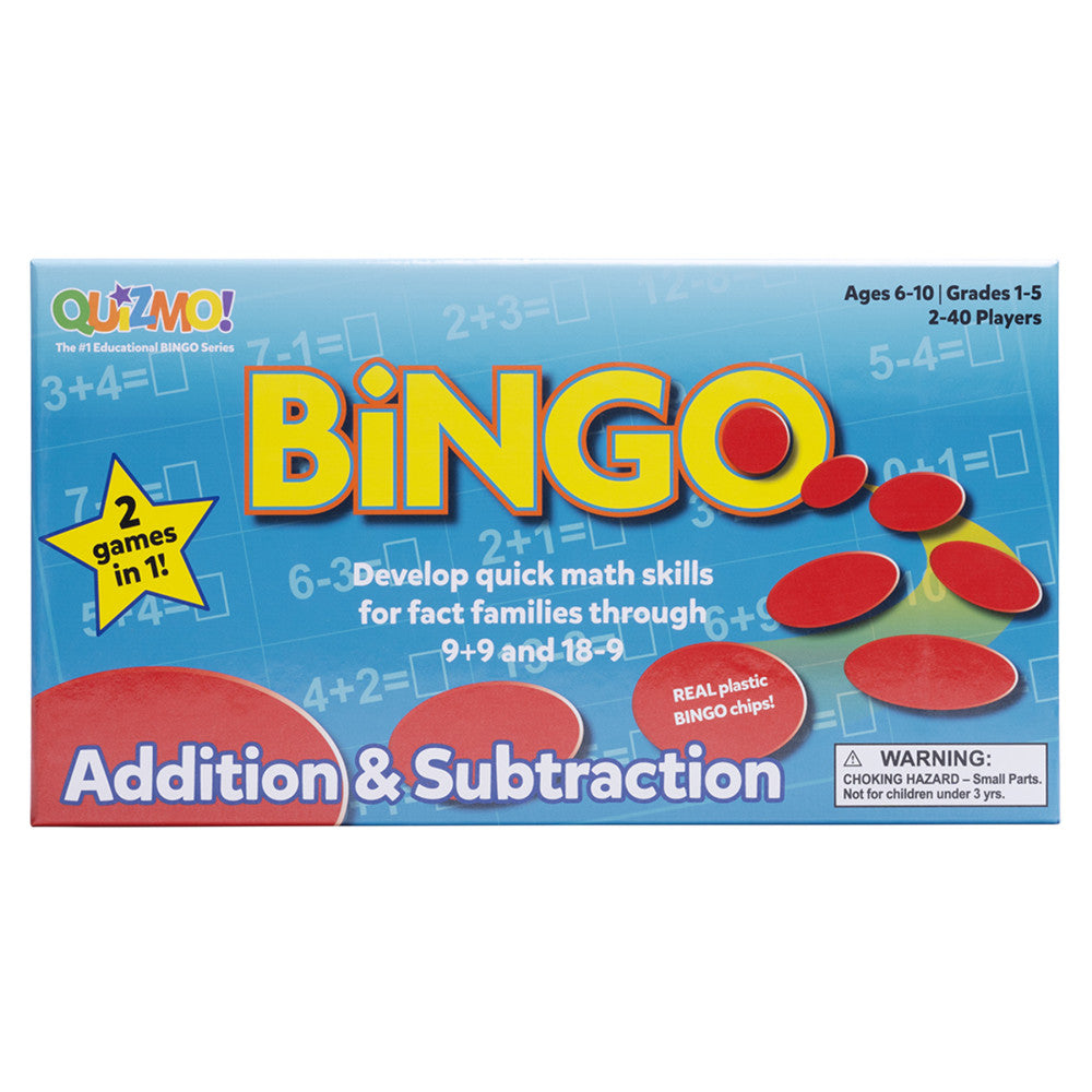 Learning Advantage QUIZMO Math Bingo - Addition & Subtraction Game