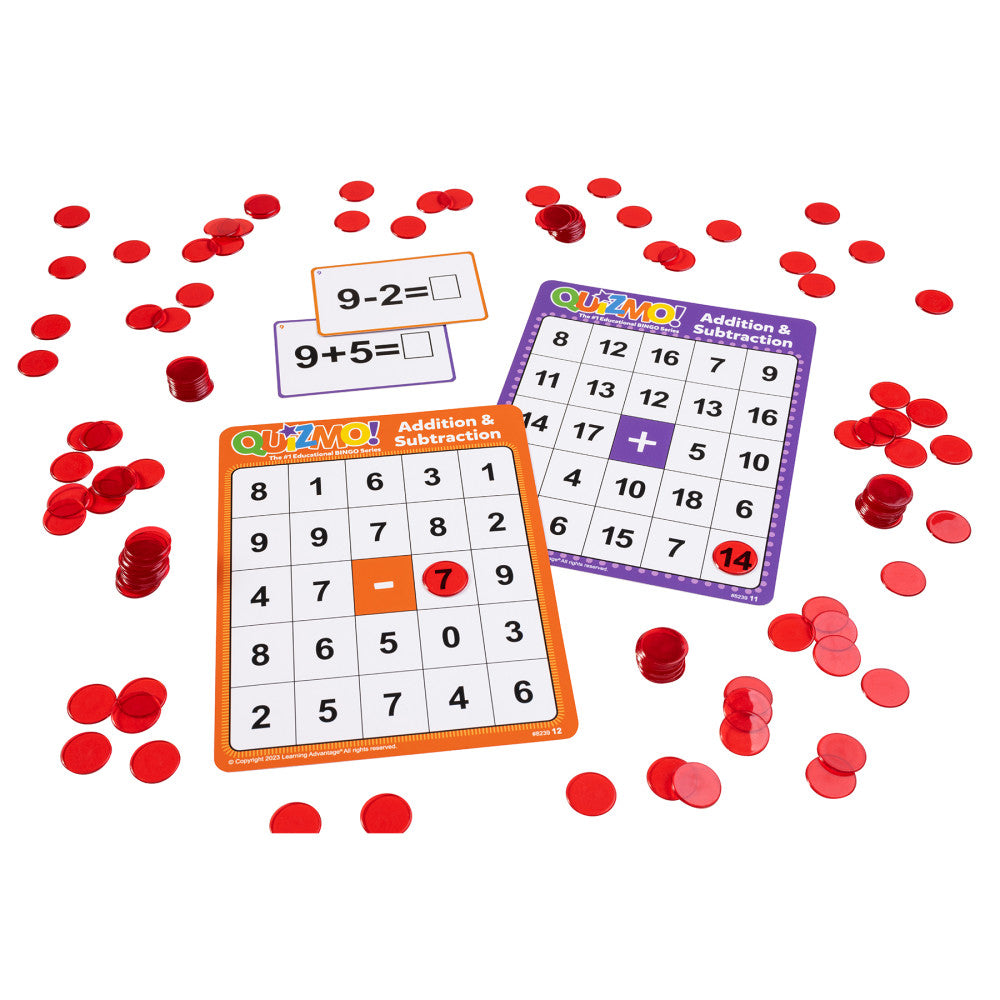 Learning Advantage QUIZMO Math Bingo - Addition & Subtraction Game