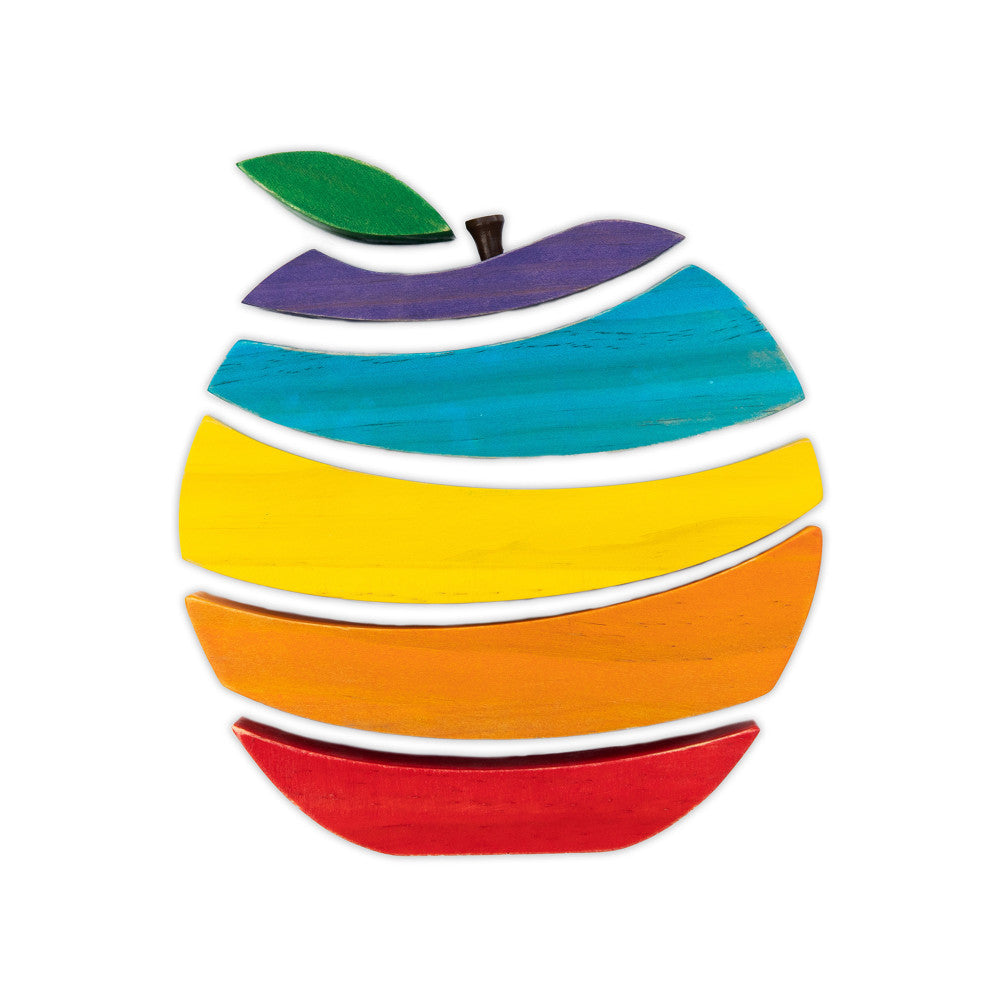 The Freckled Frog Apple-Shaped Wooden Puzzle - 6 pc