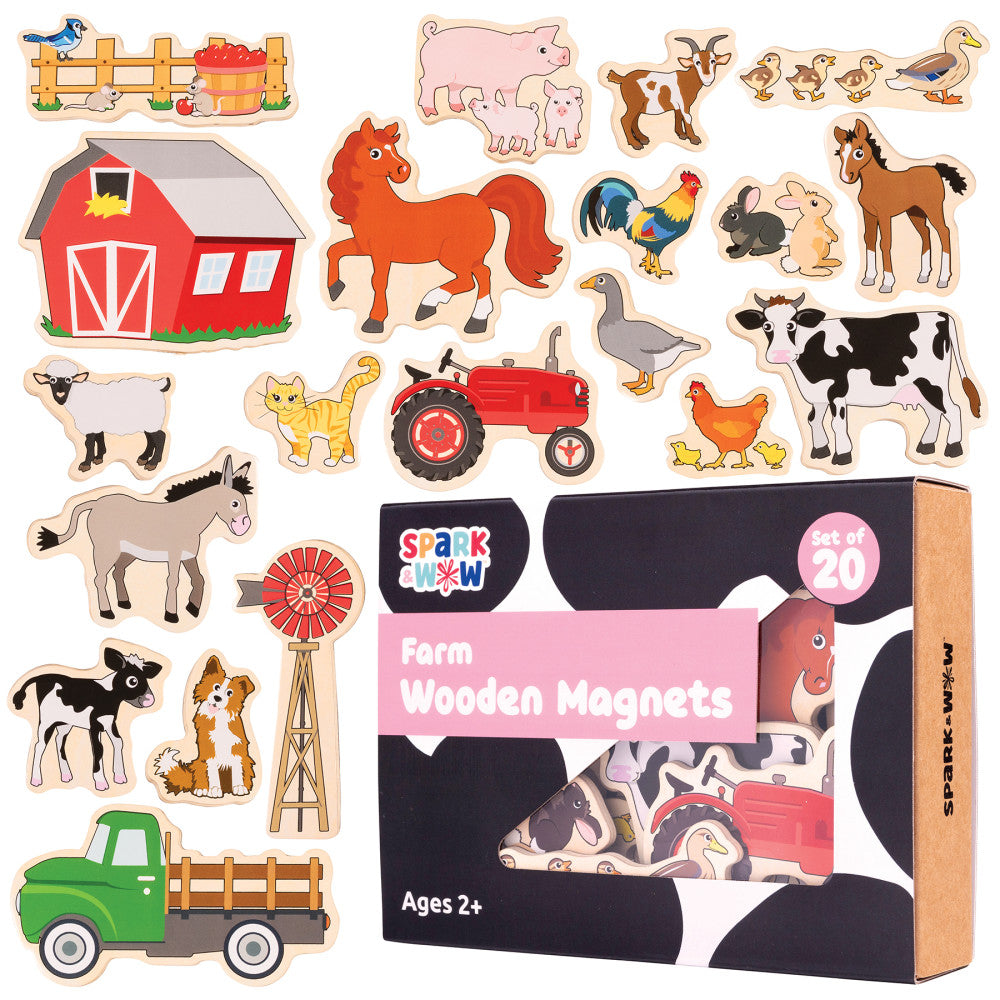Spark & Wow Beechwood Farm-Themed Magnetic Set - 20 Pieces
