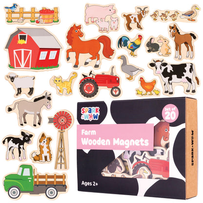 Spark & Wow Beechwood Farm-Themed Magnetic Set - 20 Pieces