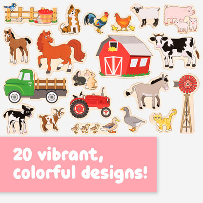 Spark & Wow Beechwood Farm-Themed Magnetic Set - 20 Pieces