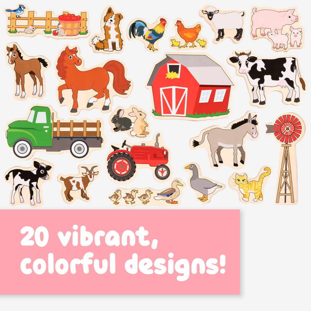 Spark & Wow Beechwood Farm-Themed Magnetic Set - 20 Pieces