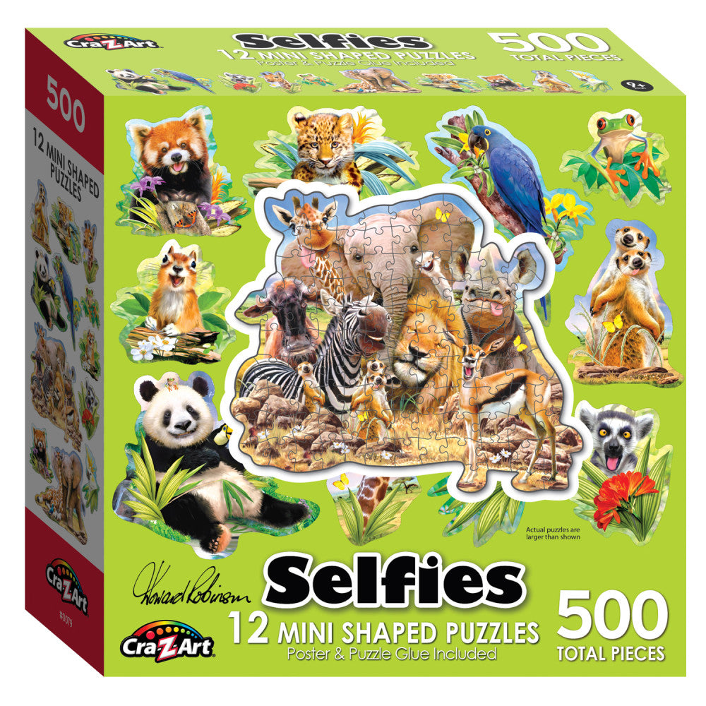 Cra-Z-Art Jungle Selfies 12-Pack Mini Shaped Puzzles
