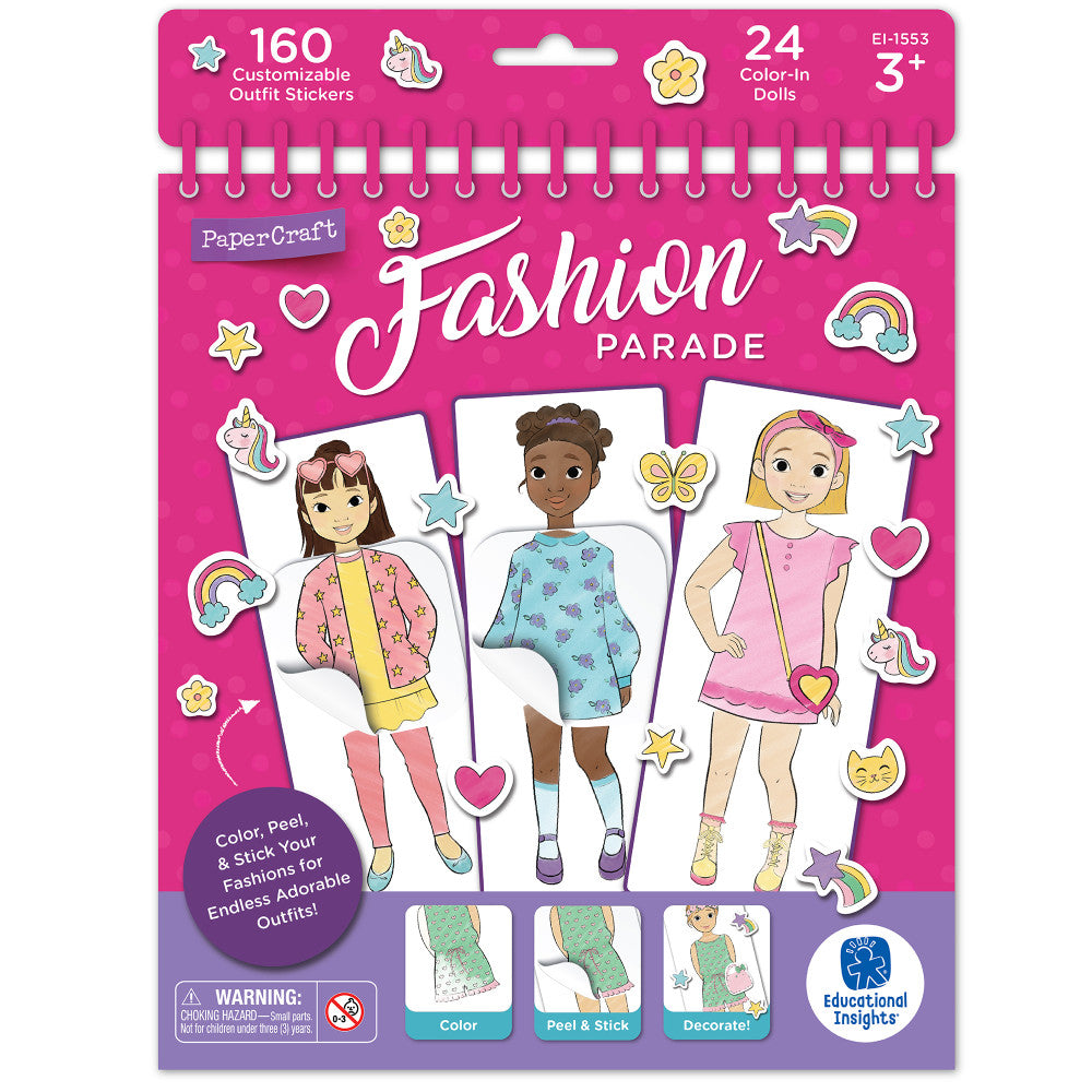 Educational Insights PaperCraft Fashion Parade - Spiral-bound Mix & Match Doll Book