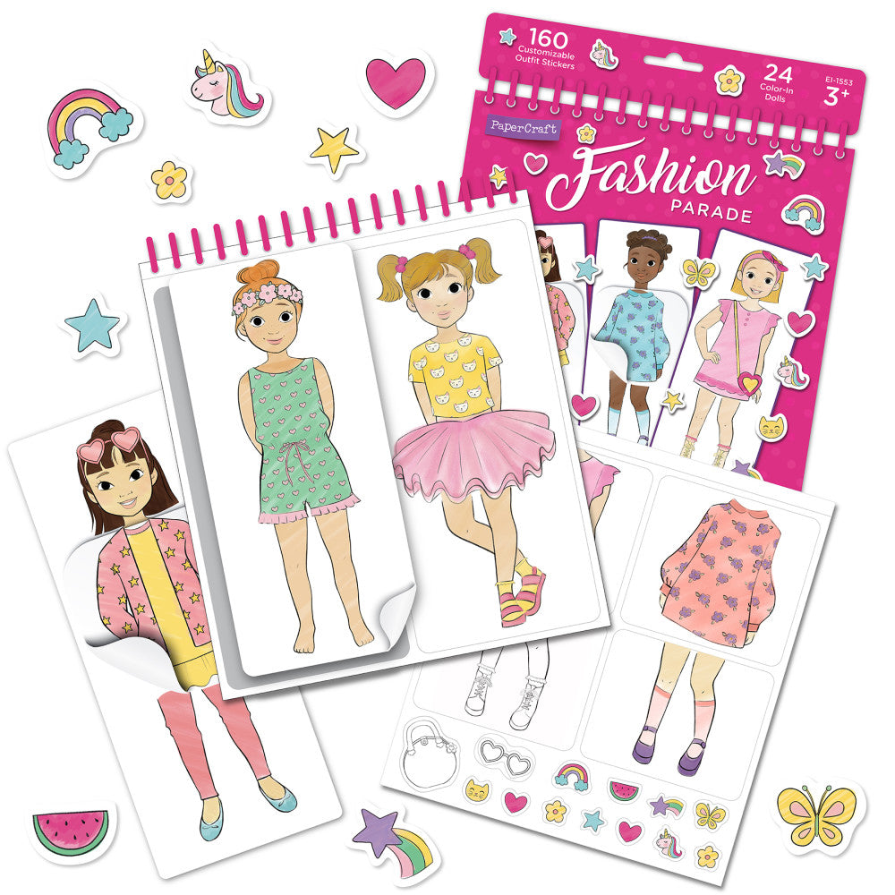 Educational Insights PaperCraft Fashion Parade - Spiral-bound Mix & Match Doll Book
