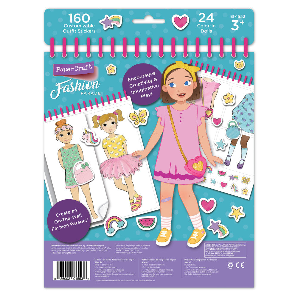 Educational Insights PaperCraft Fashion Parade - Spiral-bound Mix & Match Doll Book