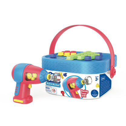 Educational Insights Design & Drill Bolt-It Bucket - Colorful Construction Fun