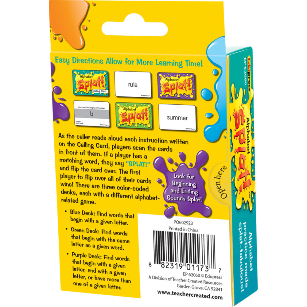 Teacher Created Resources Alphabet Splat Game - Colorful Educational Play