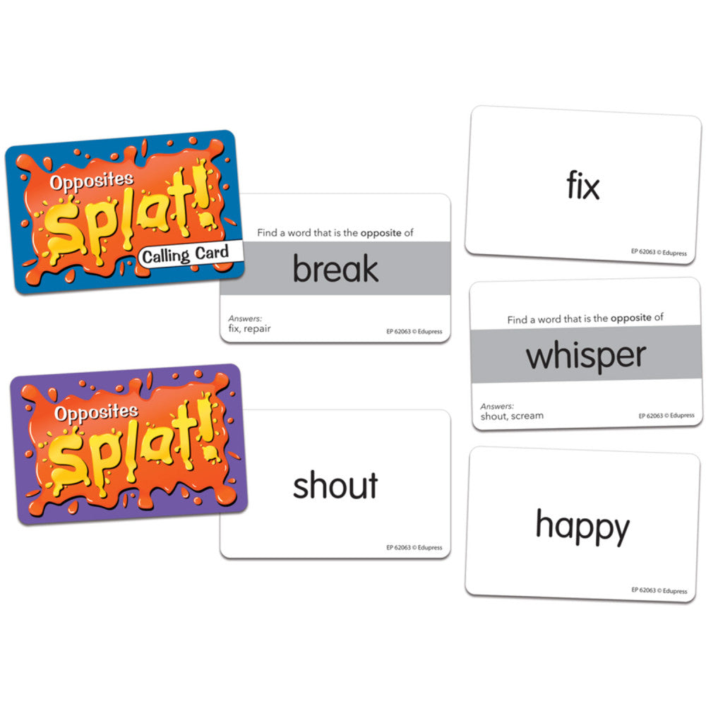 Teacher Created Resources Opposites Splat Game - Fast-Paced Reading Card Game