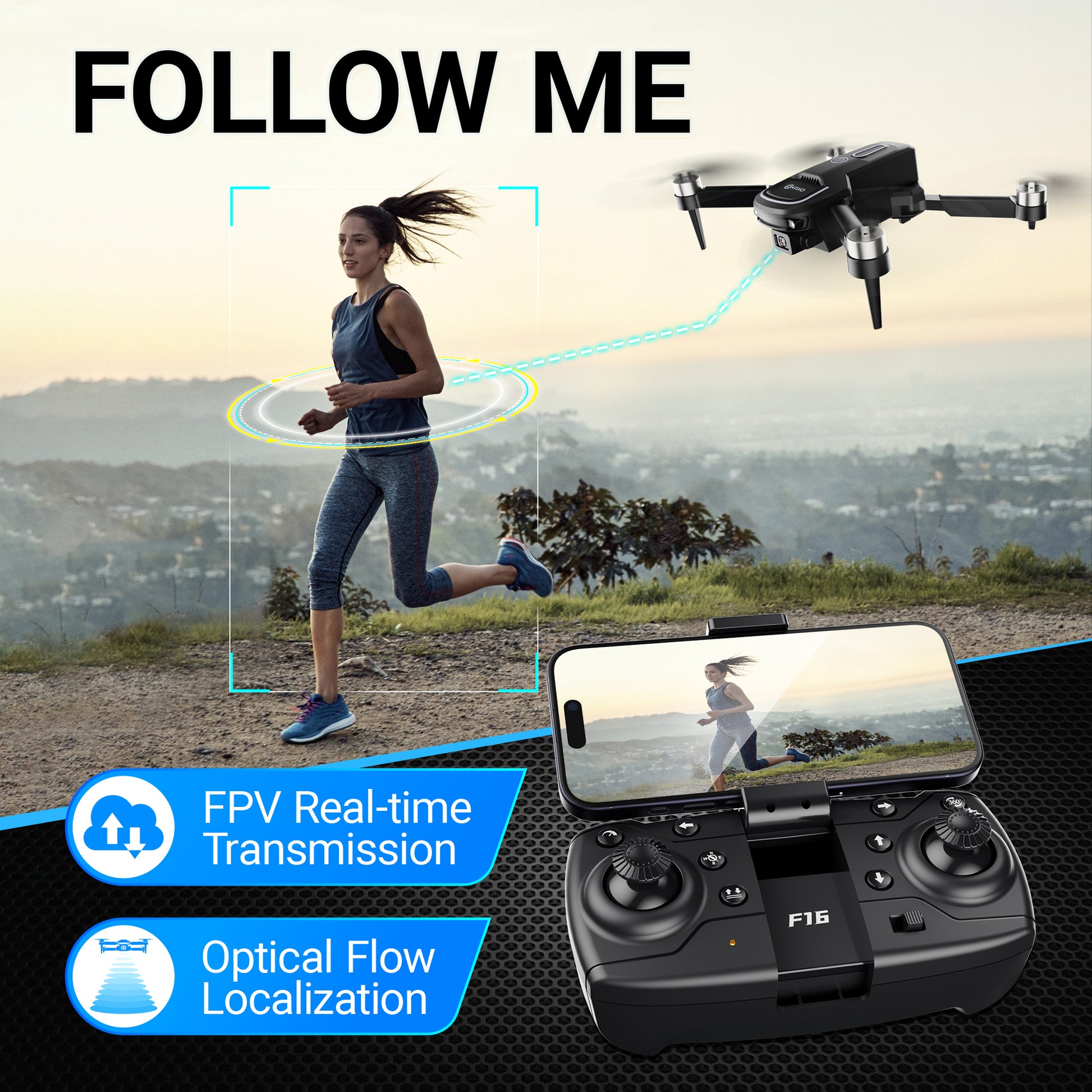 Contixo F16 FPV drone with follow-me feature and 1080P camera