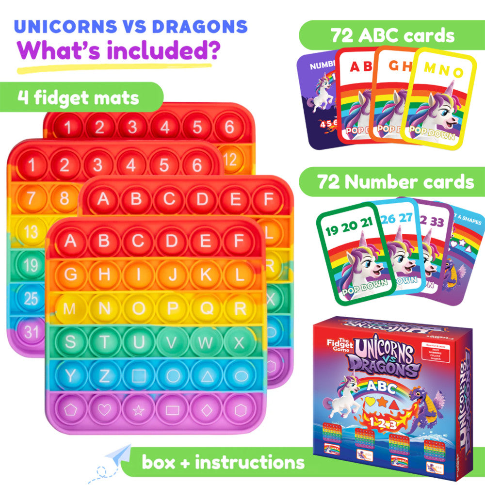 Unicorns vs Dragons: The Fidget Game Alphabet Mastery Educational Game