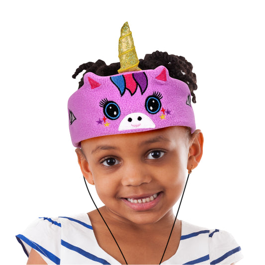 Contixo H1 Kids Headband Headphones, pink unicorn design with gold horn
