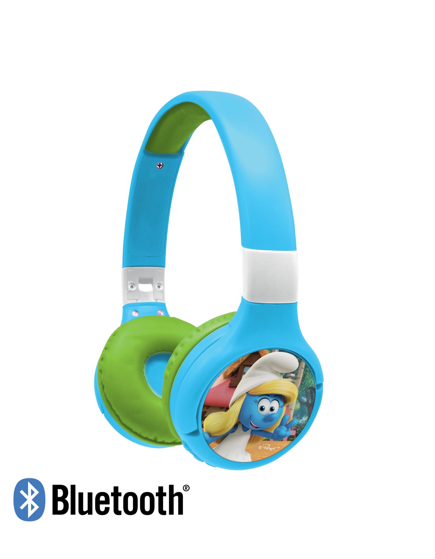 Smurfs-Themed 2-in-1 Bluetooth & Wired Foldable Headphones - Kid-Safe Volume