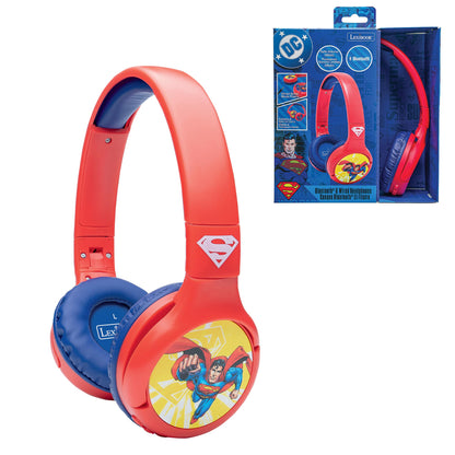 Superman 2-in-1 Bluetooth & Wired Foldable Headphones - Safe Volume