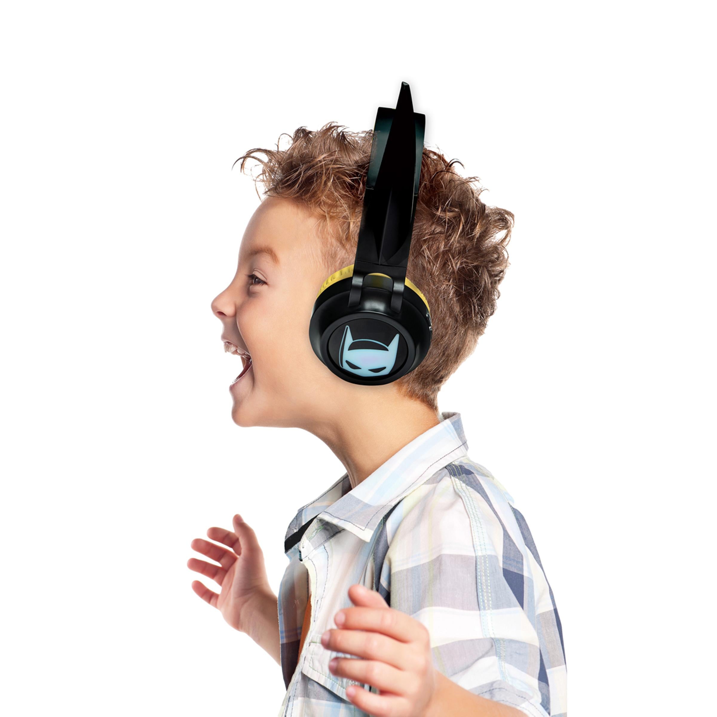 Batman-Themed Foldable Bluetooth & Wired Headphones - Volume Safe