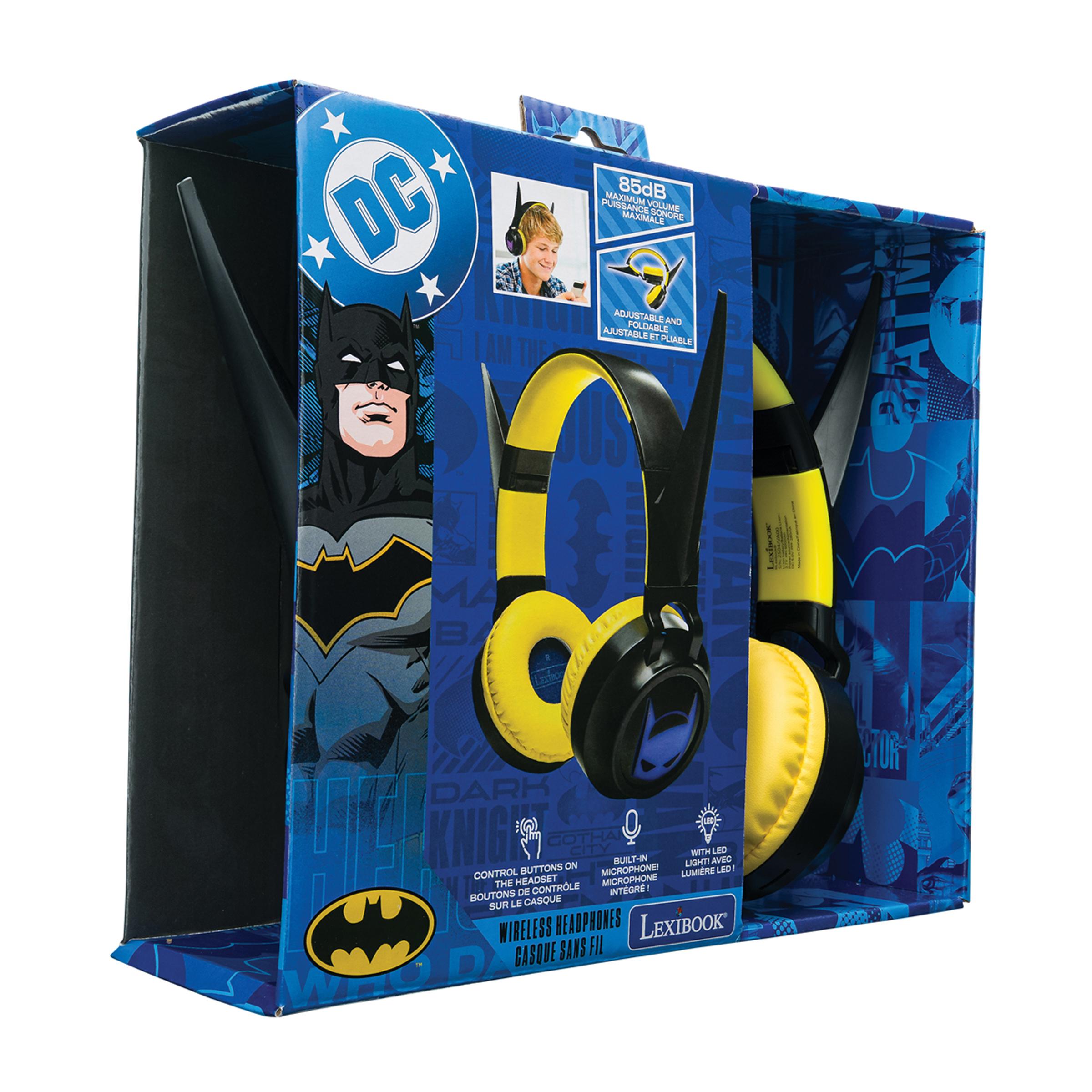 Batman-Themed Foldable Bluetooth & Wired Headphones - Volume Safe