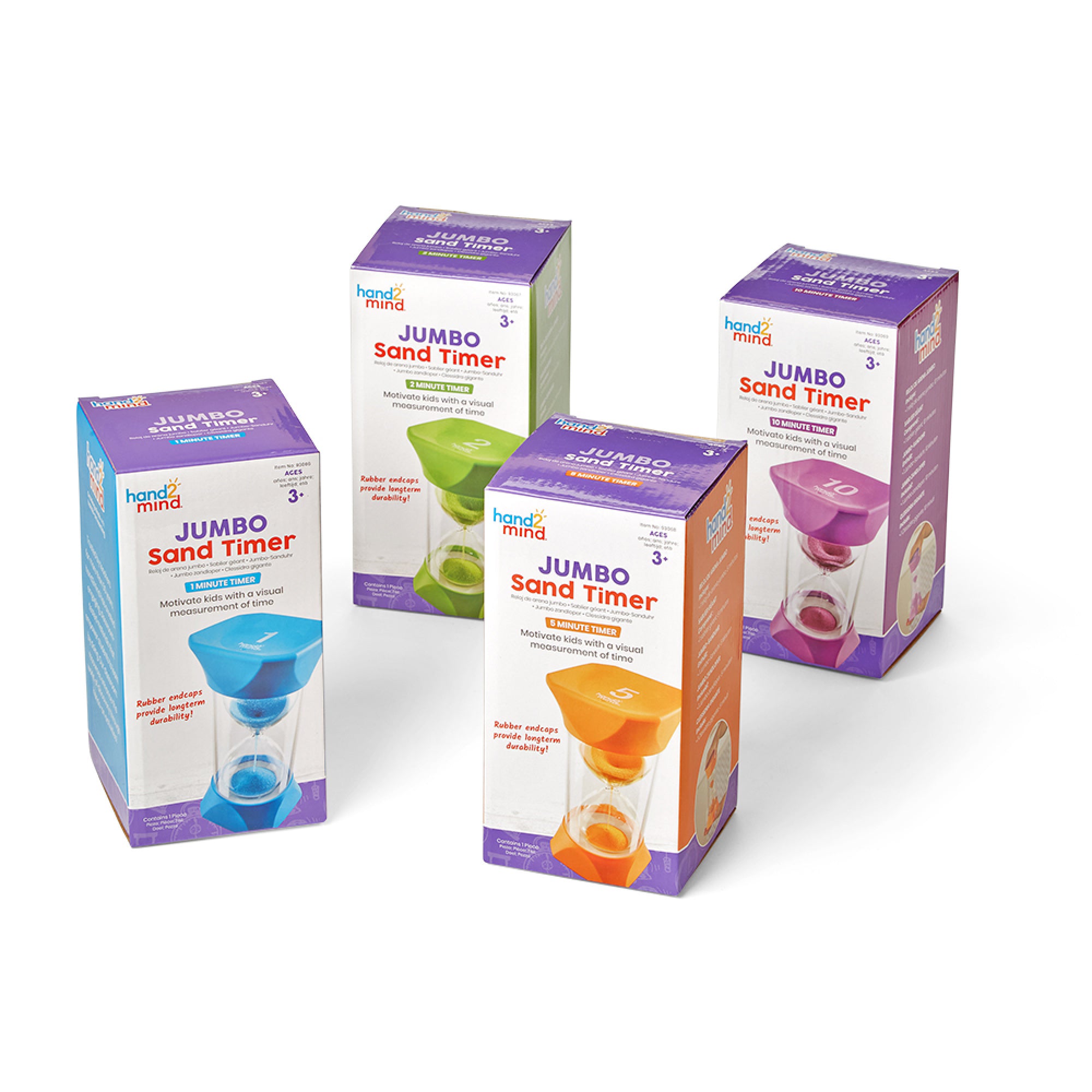 Hand2Mind Jumbo Colorful Sand Timers for Kids - Time Management Tool S ...
