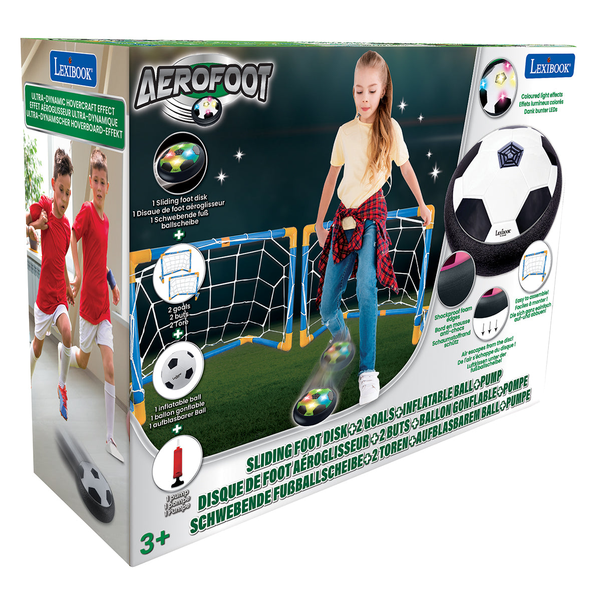 Lexibook AeroFoot Rechargeable Hover Soccer Game with LED Lights