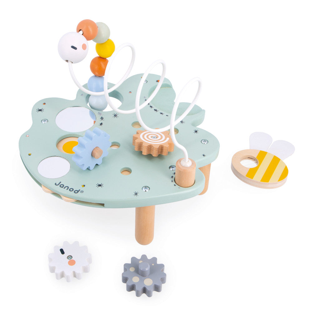 Janod Sweet Cocoon Multi-Activity Leaf Station - Colorful Educational Toy