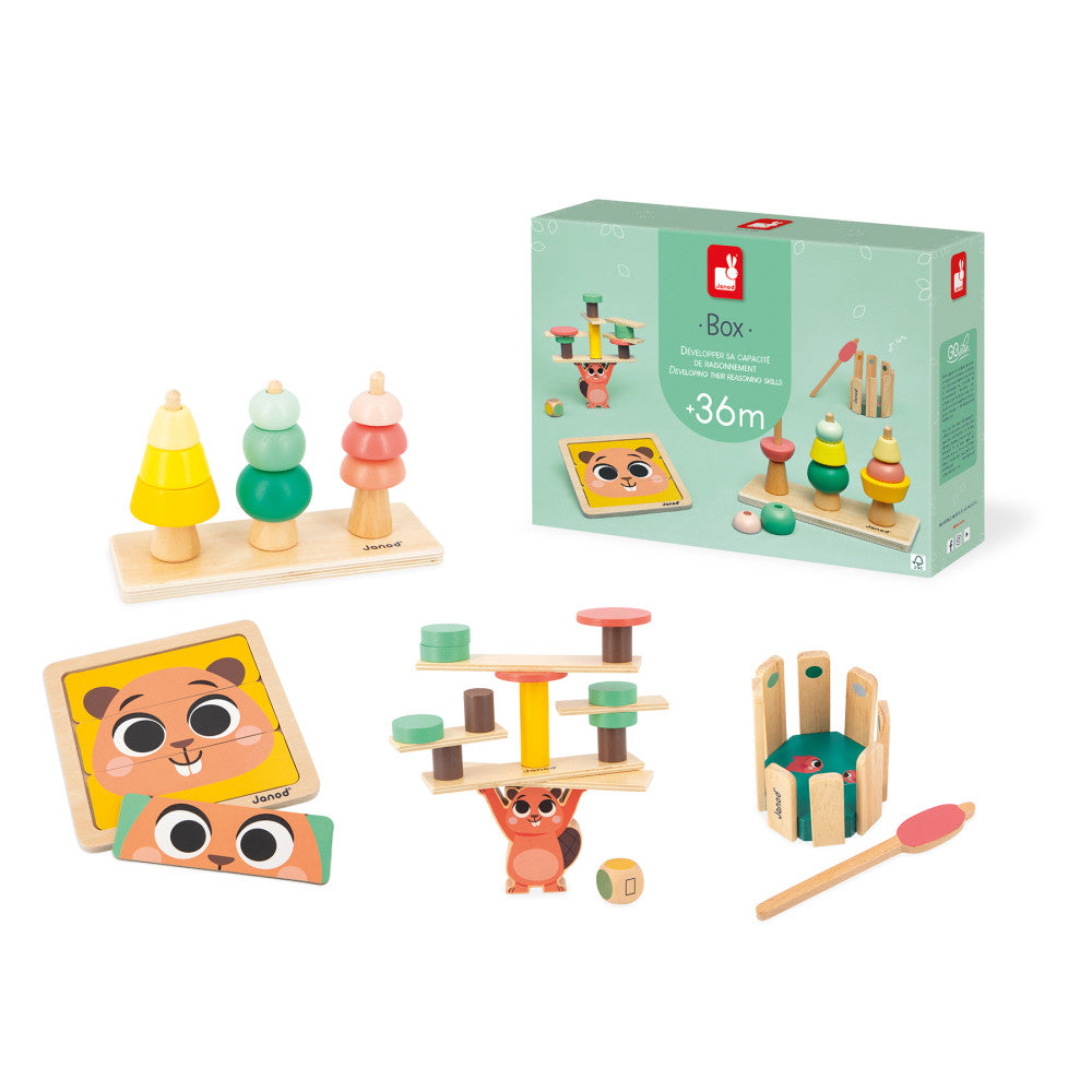 Janod Early Learner's Toy Box – 4 Engaging Activities for Toddlers
