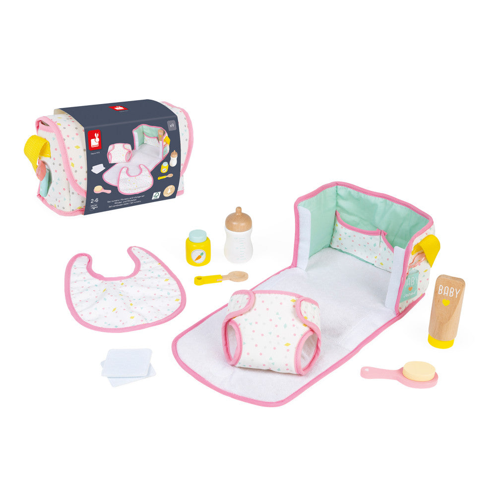 Janod Wooden Doll Nursery & Changing Playset