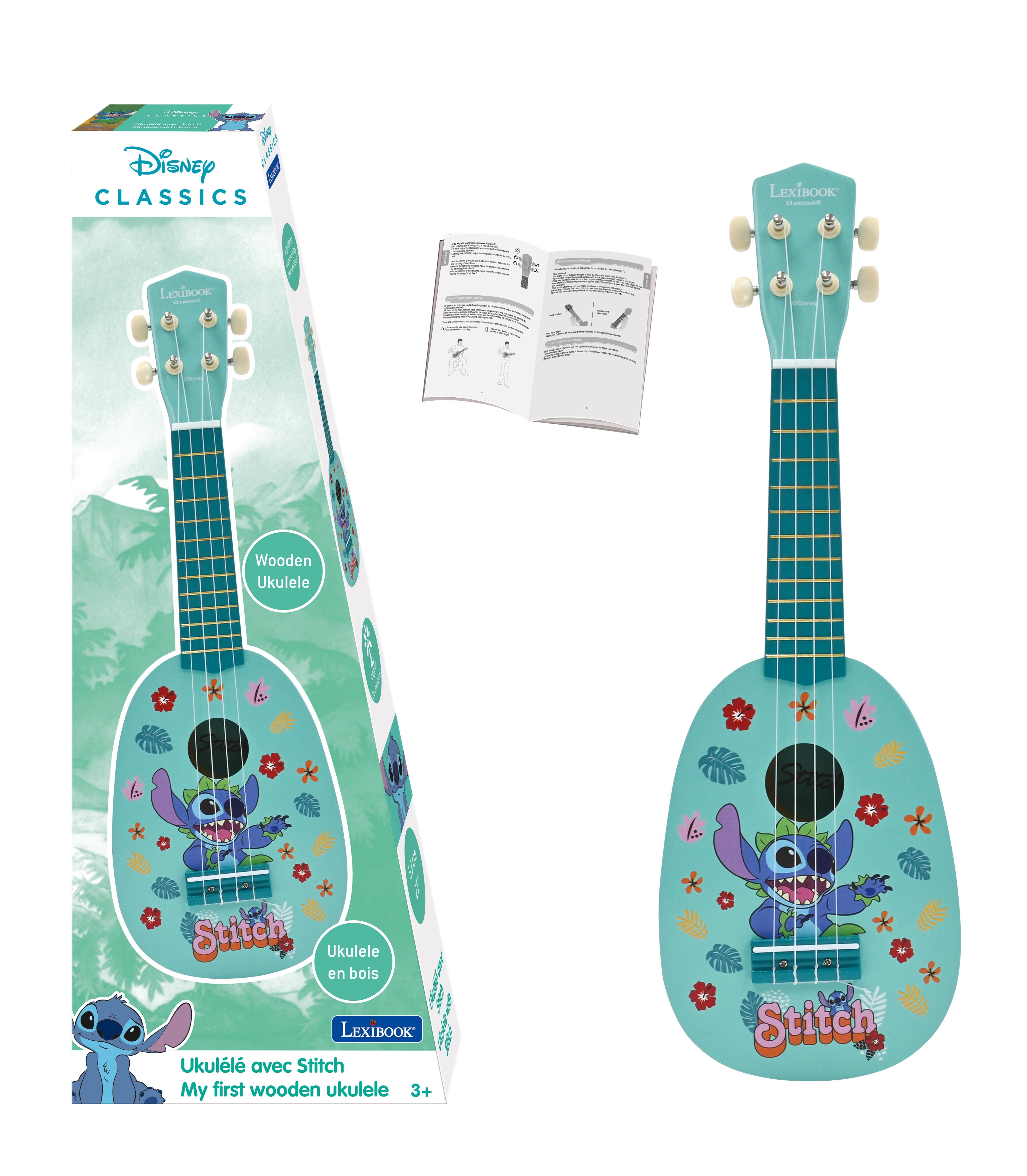 Stitch Themed Wooden Ukulele - Nylon String Music Maker – Toys