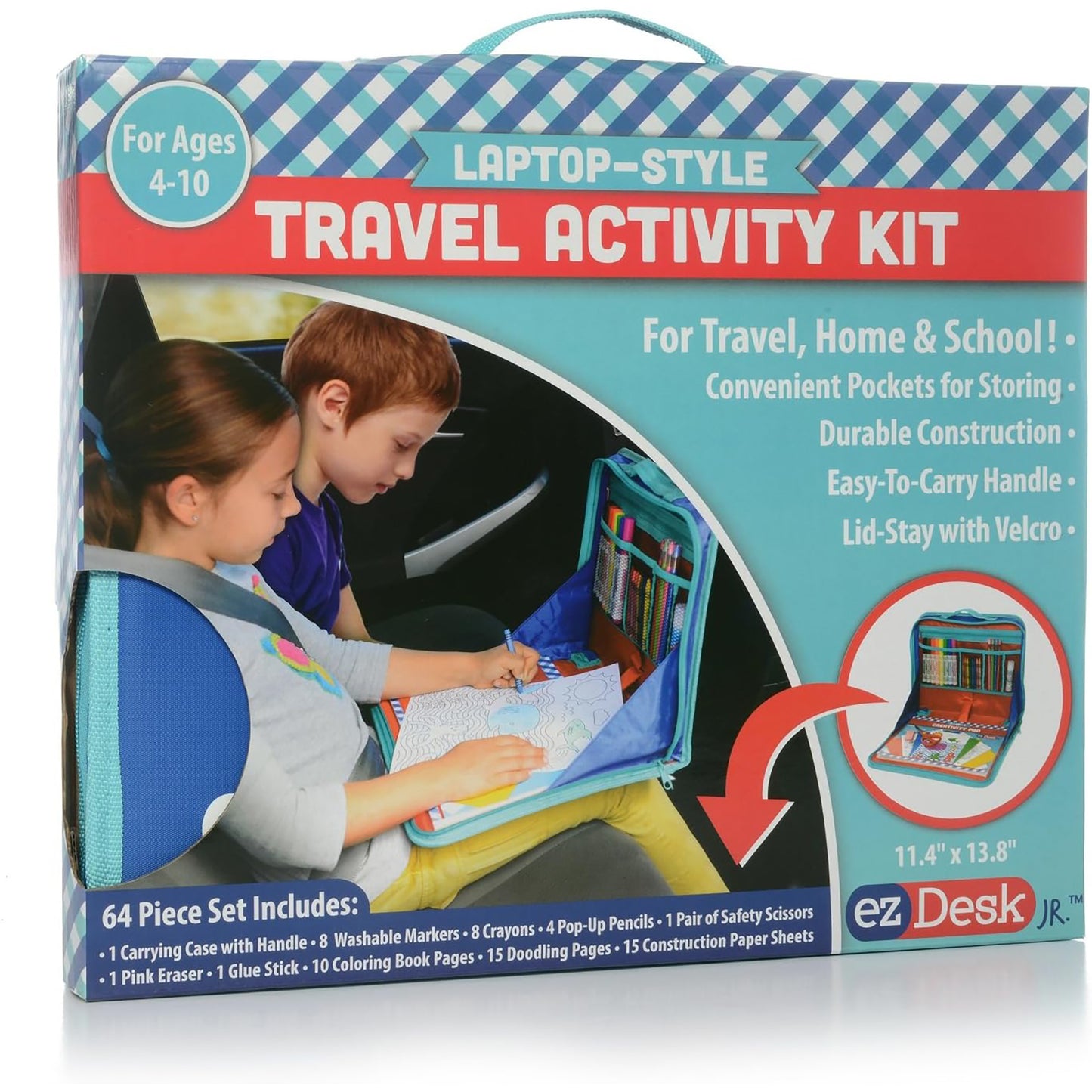 Promarx® EzDesk Travel Activity Kit, Portable Art Station for Kids
