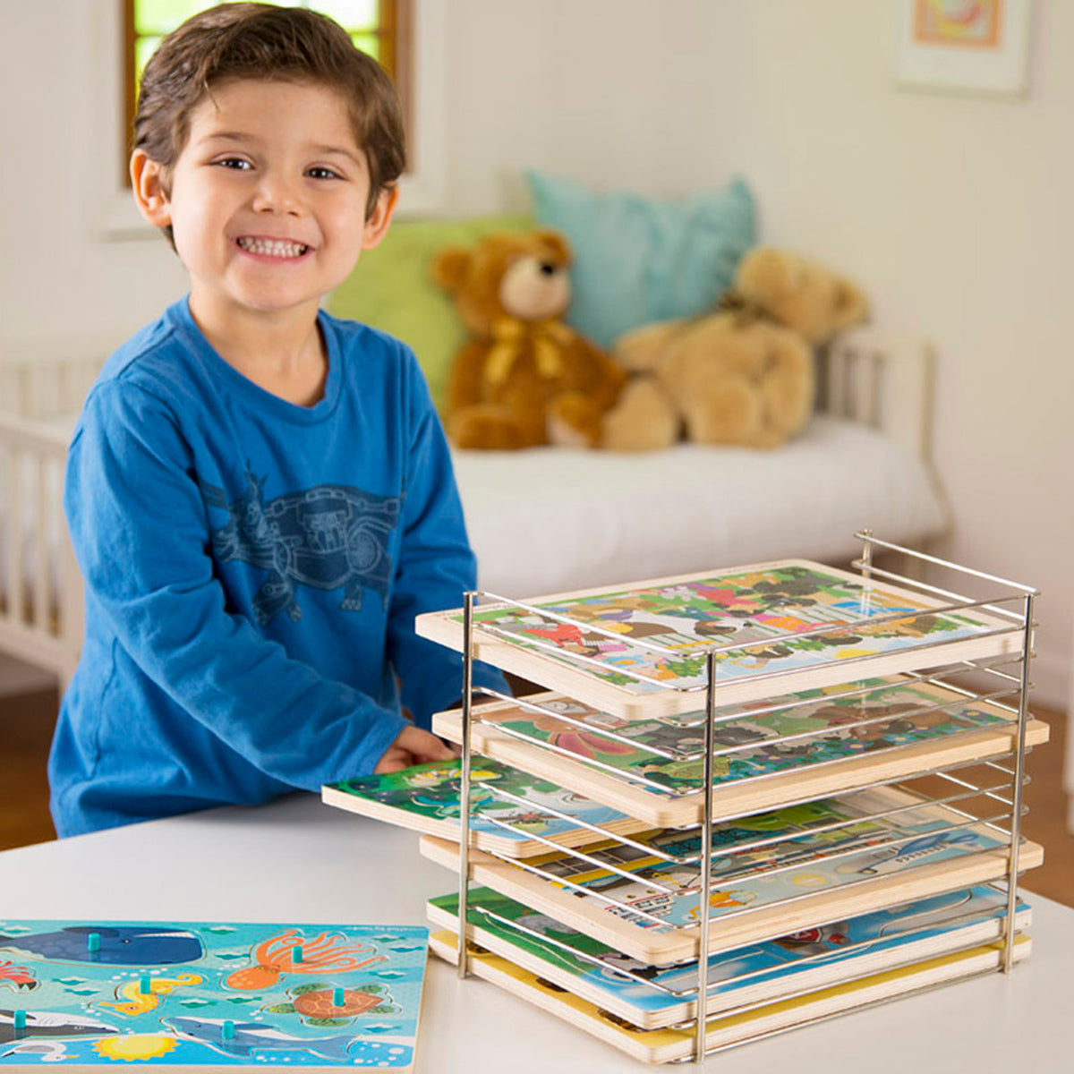 Baking Rack Puzzle Storage Melissa & Doug Sturdy Metal Puzzle Storage Rack – Toys