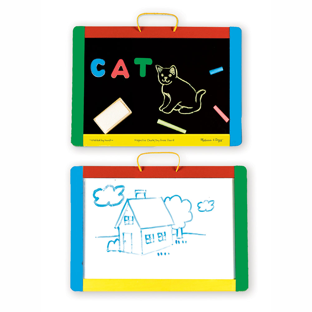 Melissa & Doug Magnetic Chalkboard and Dry-Erase Board - Dual-Sided Creativity