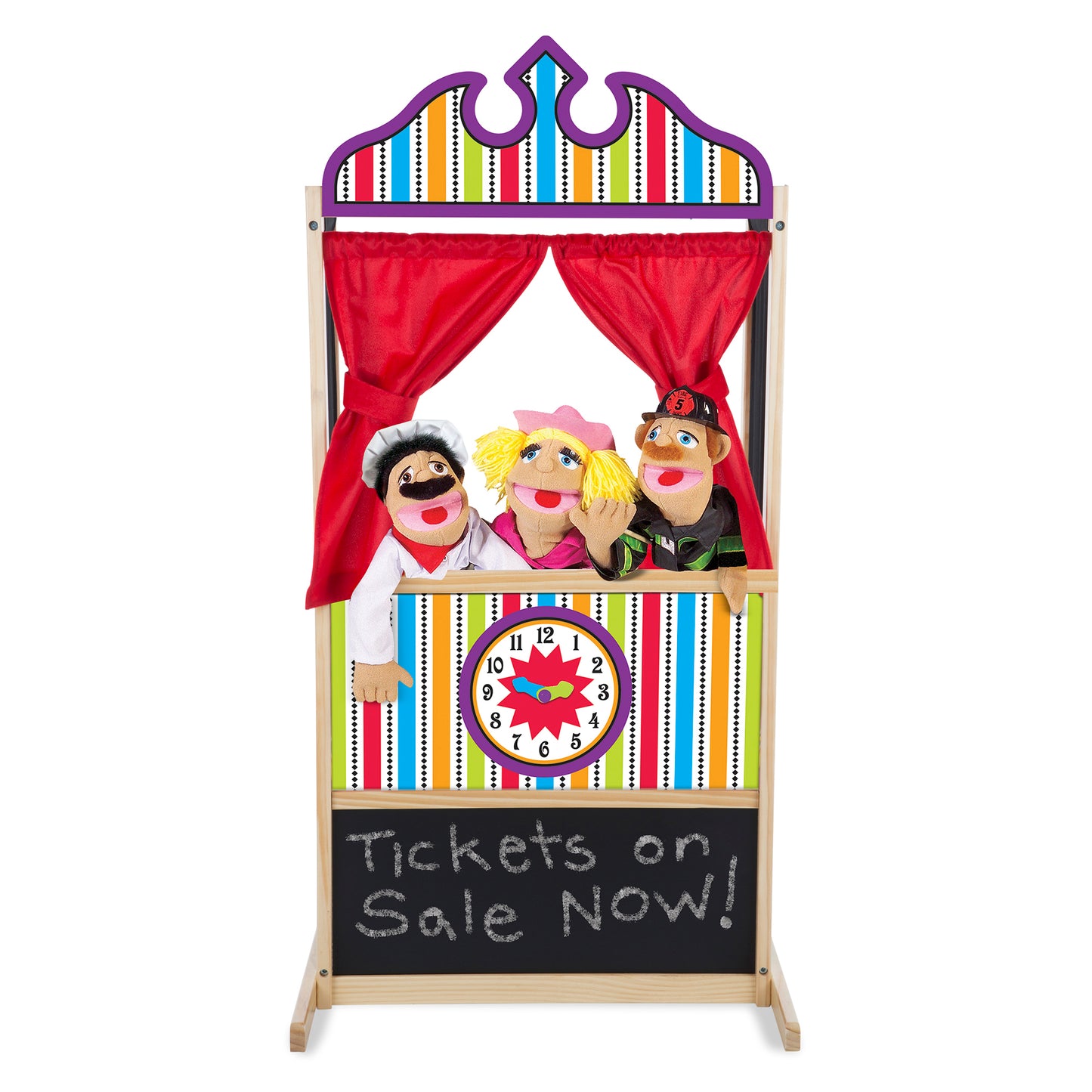 Melissa & Doug Deluxe Wooden Puppet Theater - Imaginative Play Stage