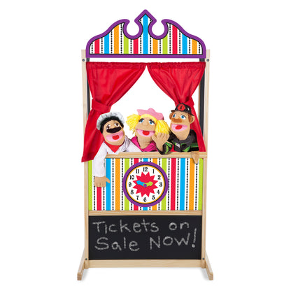 Melissa & Doug Deluxe Wooden Puppet Theater - Imaginative Play Stage