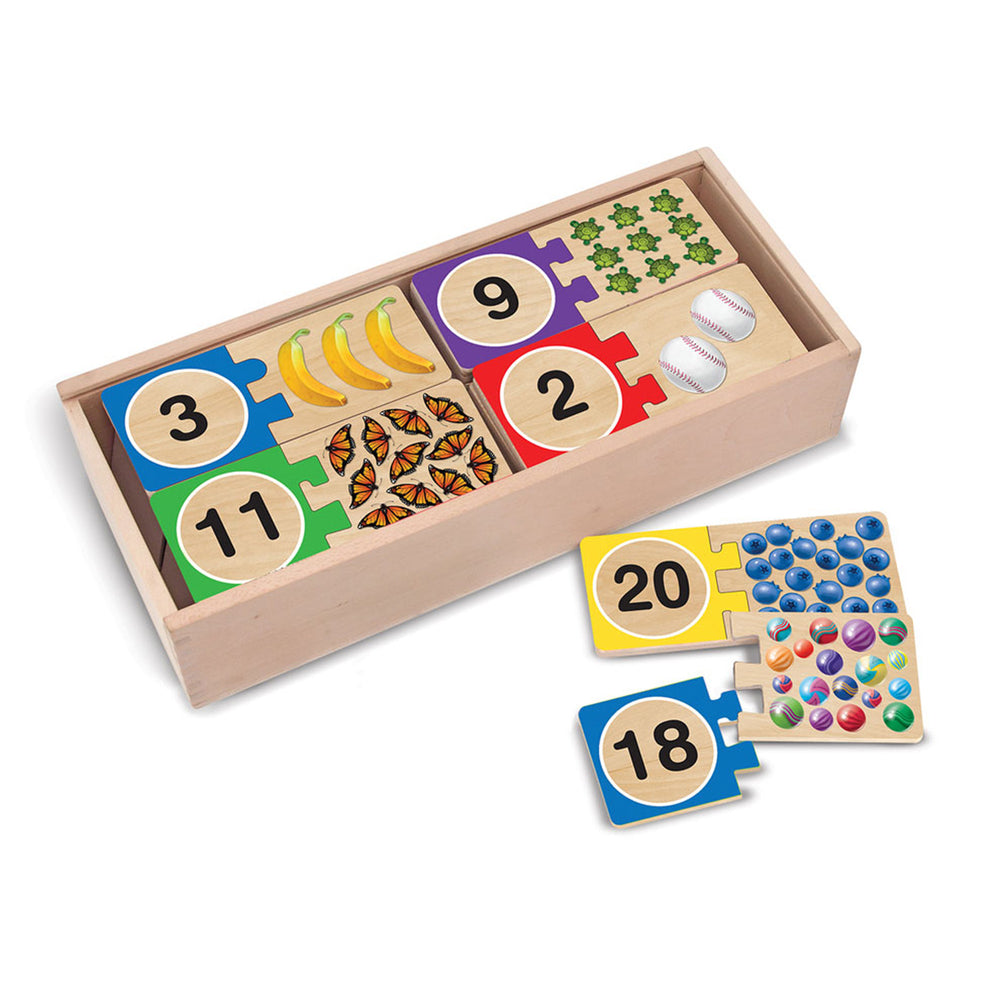 Melissa & Doug Self-Correcting Wooden Number Puzzles - Engaging Counting Game