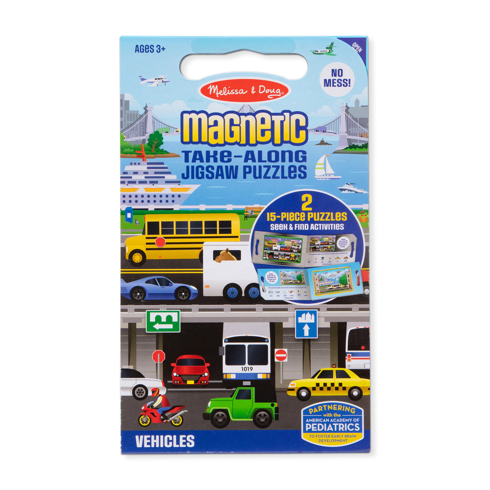 Melissa & Doug Vehicles 2 Pack Magnetic Jigsaw Puzzles – 15 pc